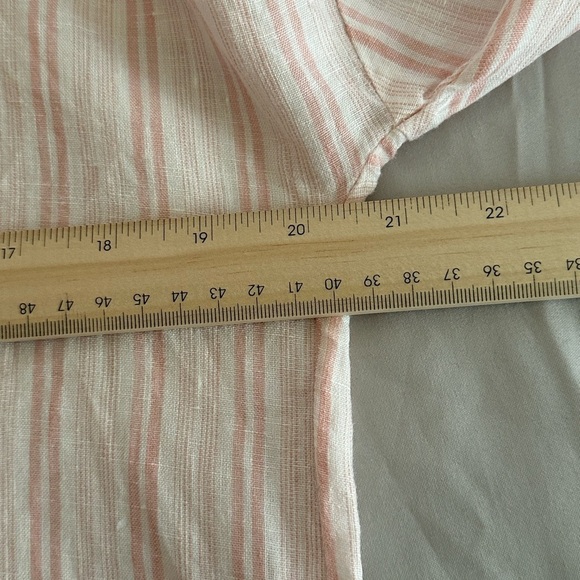 Joie Bekette Top in Blush Sand Striped Linen Blend Blouse (973) - Picture 8 of 13